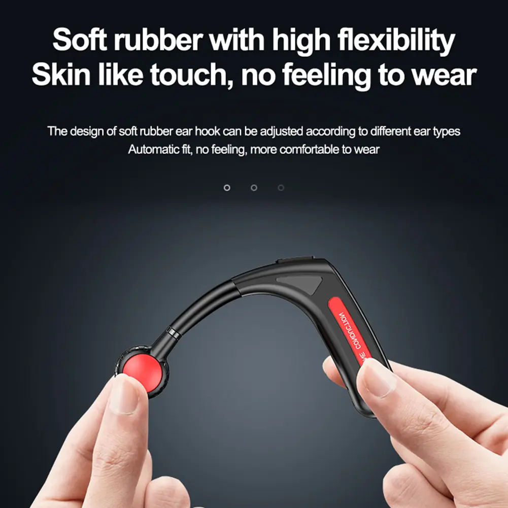 Portable Bluetooth-compatible Earphone for Business Sports Cycling Fitness Bone Conduction Bluetooth-compatible Headset