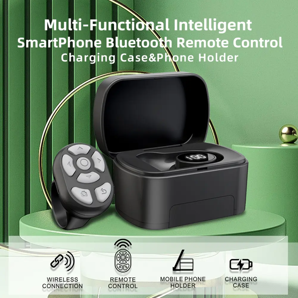 Remote Control with Charging Compartment Universal Mobile Phone Remote Control Wearable Bluetooth-compatible 5.3 for Android/iOS
