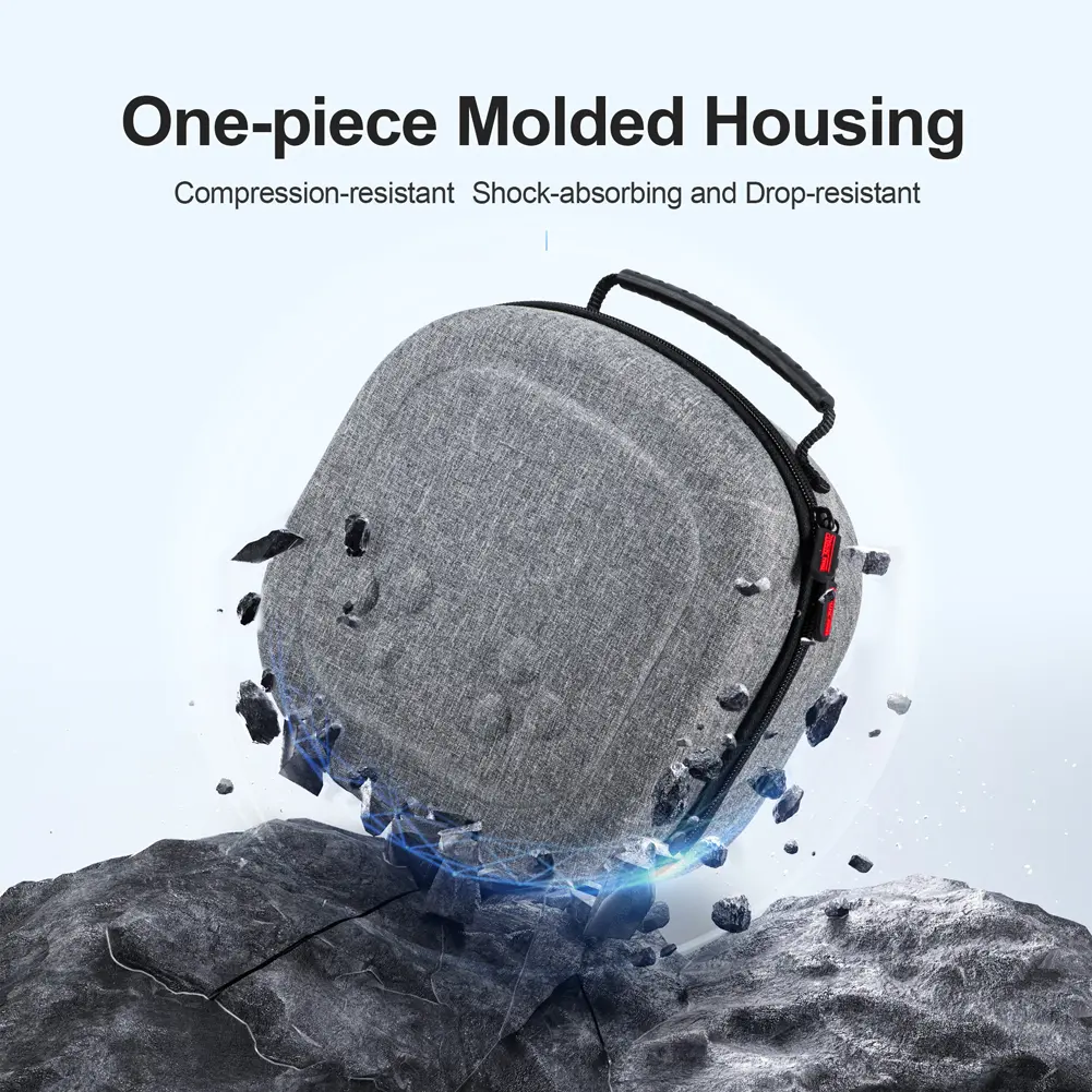 Handles Carrying Case Shockproof Portable Protective Case with Mesh Pocket Carry Case for Meta Quest 3S Headset Controllers