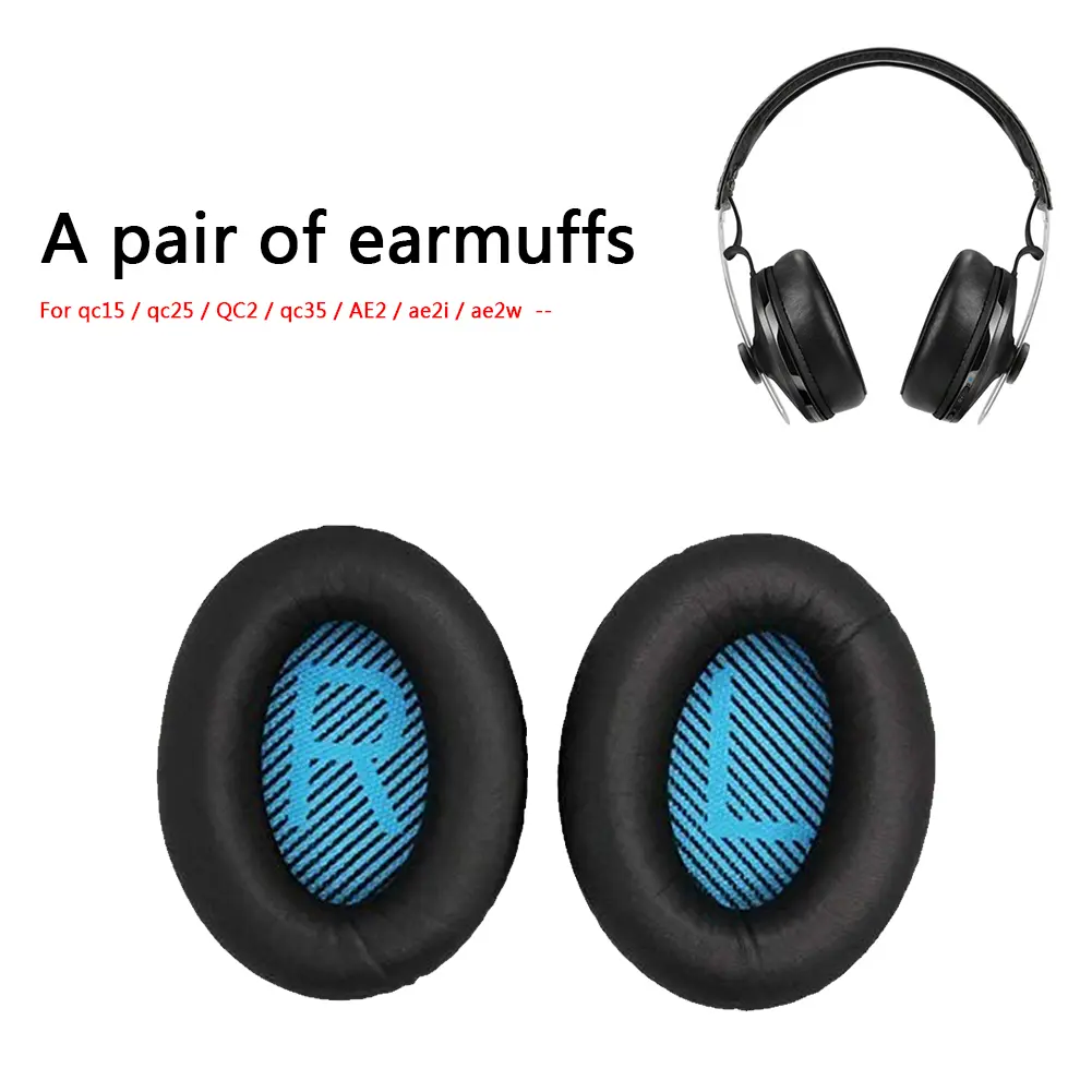 2pcs Headphone Earpads Replacement PU Leather Ear Pads Pillow Accessories Parts Portable for Bose QuietComfort 15/25/35/Ae2/Ae2i