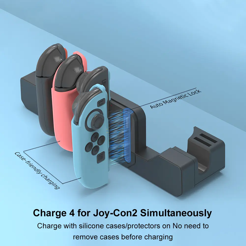 Charging Dock 4 in 1 Magnetic Controller Charger Stand Station Magnetic Charger Station for Nintendo Switch2 Accessories