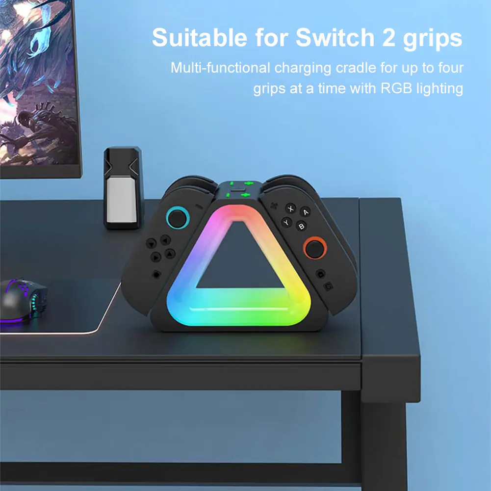 Controller Charger with RGB Lights Charging Dock Charger Stand Station for Nintendo Switch2 Accessories