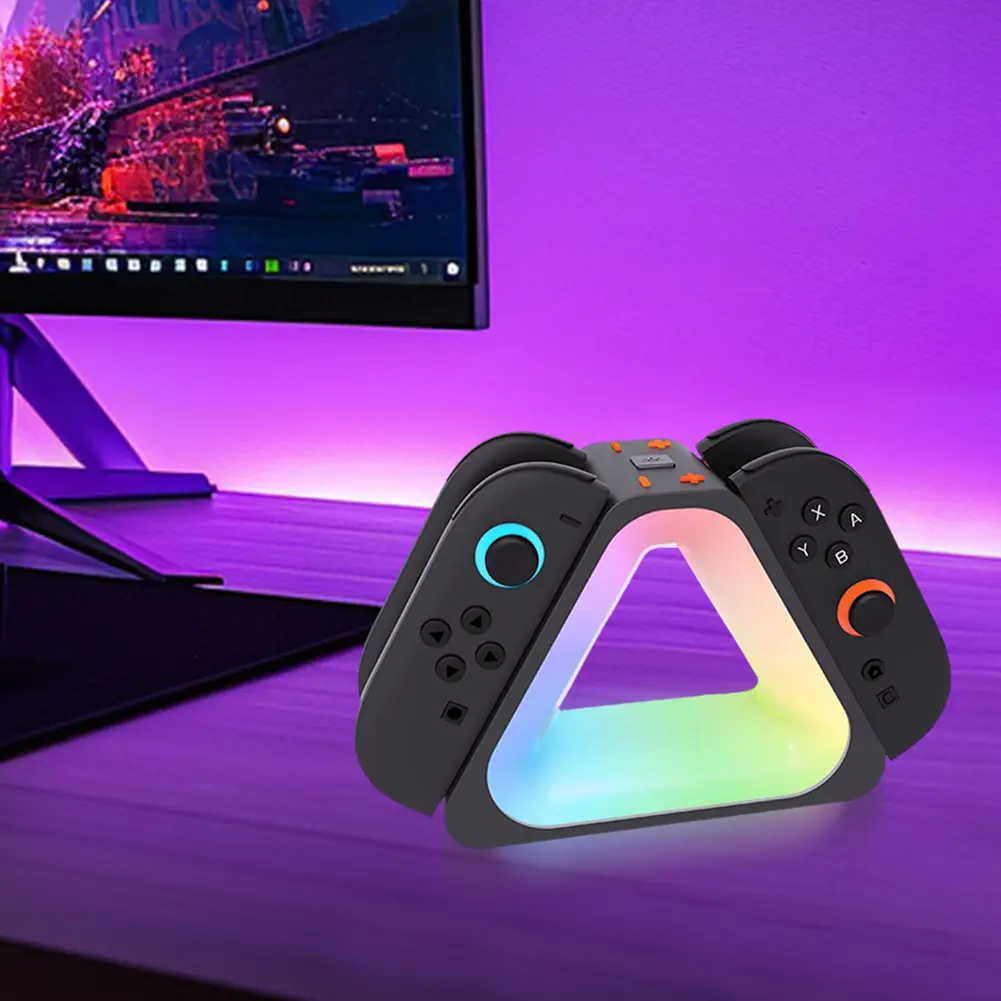 Controller Charger with RGB Lights Charging Dock Charger Stand Station for Nintendo Switch2 Accessories