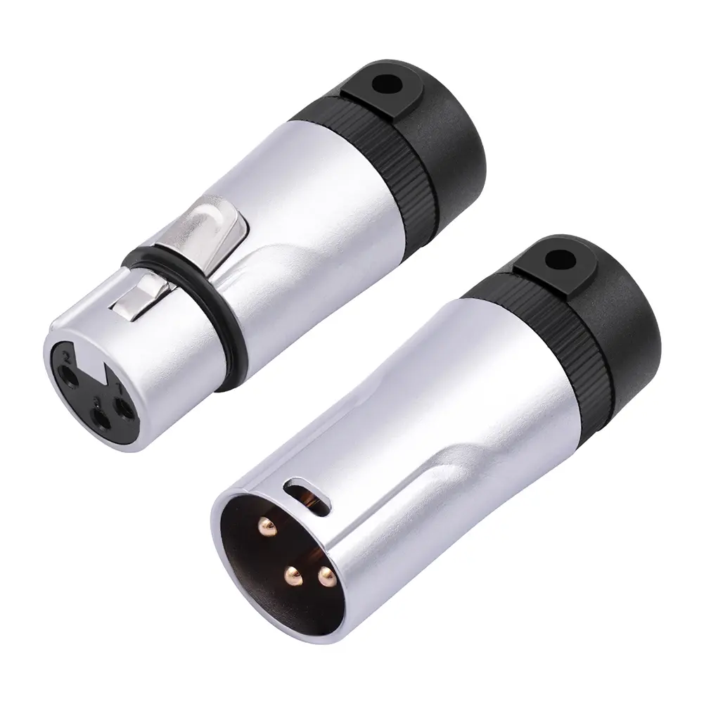 Male/Female Compact XLR Microphone Solder Adapter Adjustable 90° Right Angle 3Pin XLR Solder Connector Gold Plated