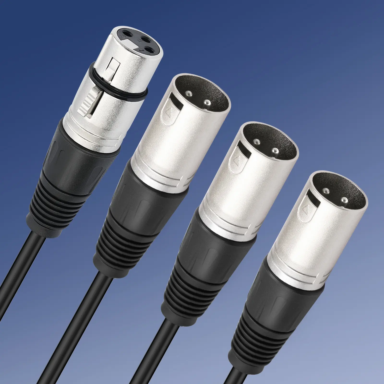 3Pin Y Splitter Cable Female To 3 Male XLR Splitter Foil+Braided Shielded Audio Cable Adaptor for Mixer Microphone Amplifier