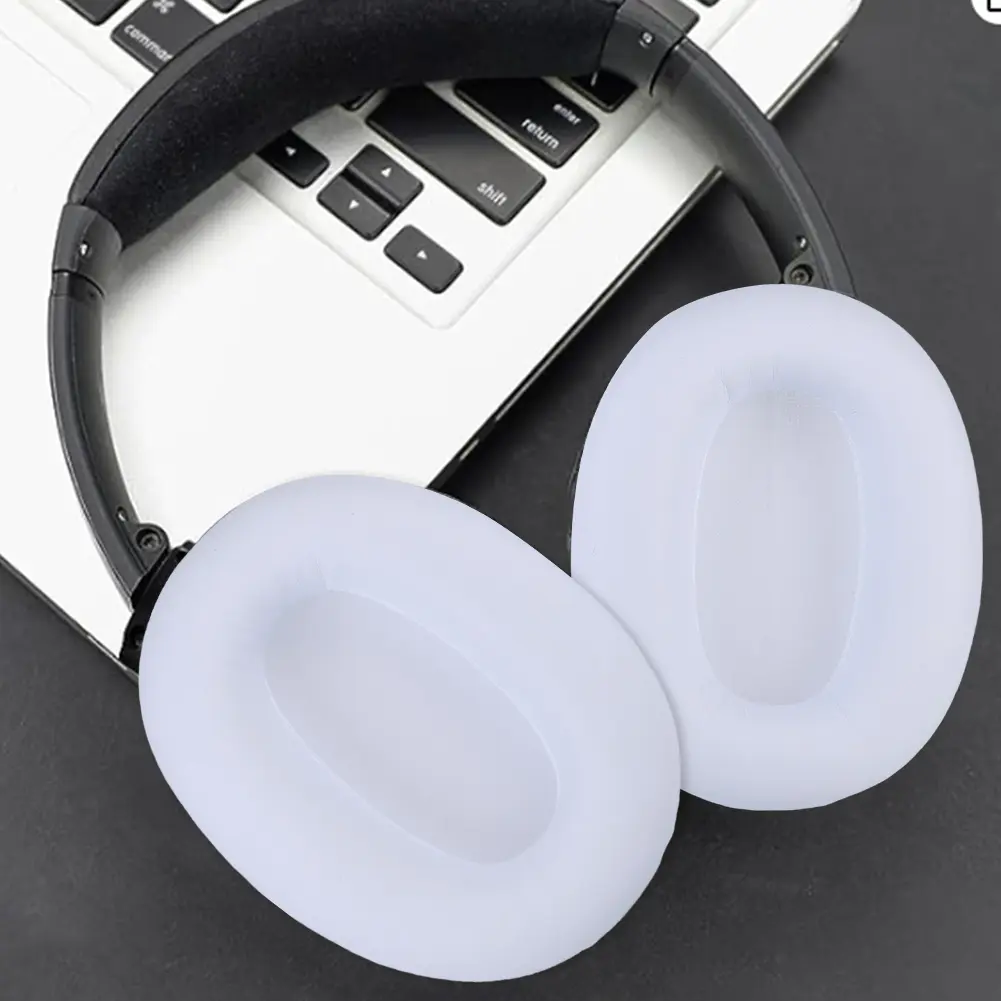 1 Pair Replacement Ear Pads Cushions Noise Isolation Memory Foam Earmuffs Protein Leather Headset Ear Cushions for MPOW H12 ANC