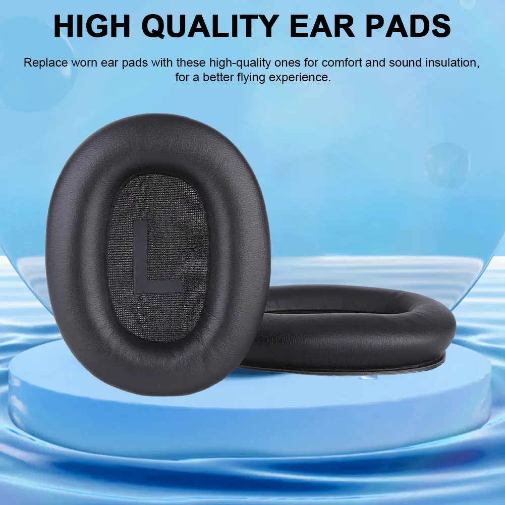 1 Pair Replacement Ear Pads Cushions Noise Isolation Memory Foam Earmuffs Protein Leather Headset Ear Cushions for MPOW H12 ANC