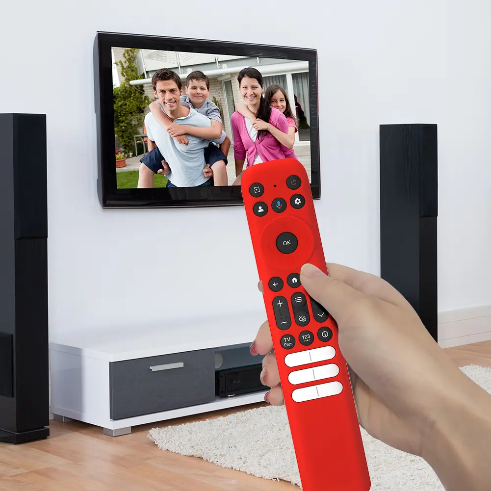 Silicone Cover with Lanyard Protective Case Shockproof Television Remote Cover for TCL RC813 FMB1/RC902V FMR1/RC923 Voice Remote