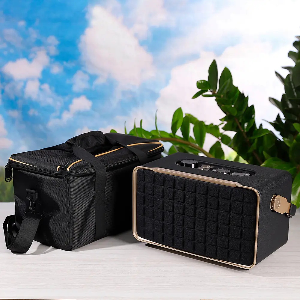 Speaker Carry Bag Shockproof Protective Bag Anti-Drop Waterproof Adjustable Shoulder Strap for JBL Authentics 300 Speaker/Cable