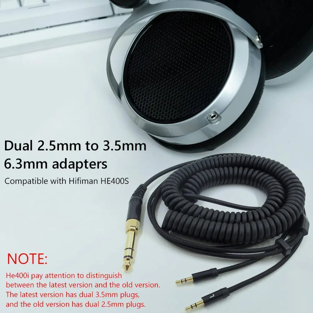 Audio Headset Spring Cable for Hifiman HE400S/HE-400I/HE560/HE-350/HE1000 Cords