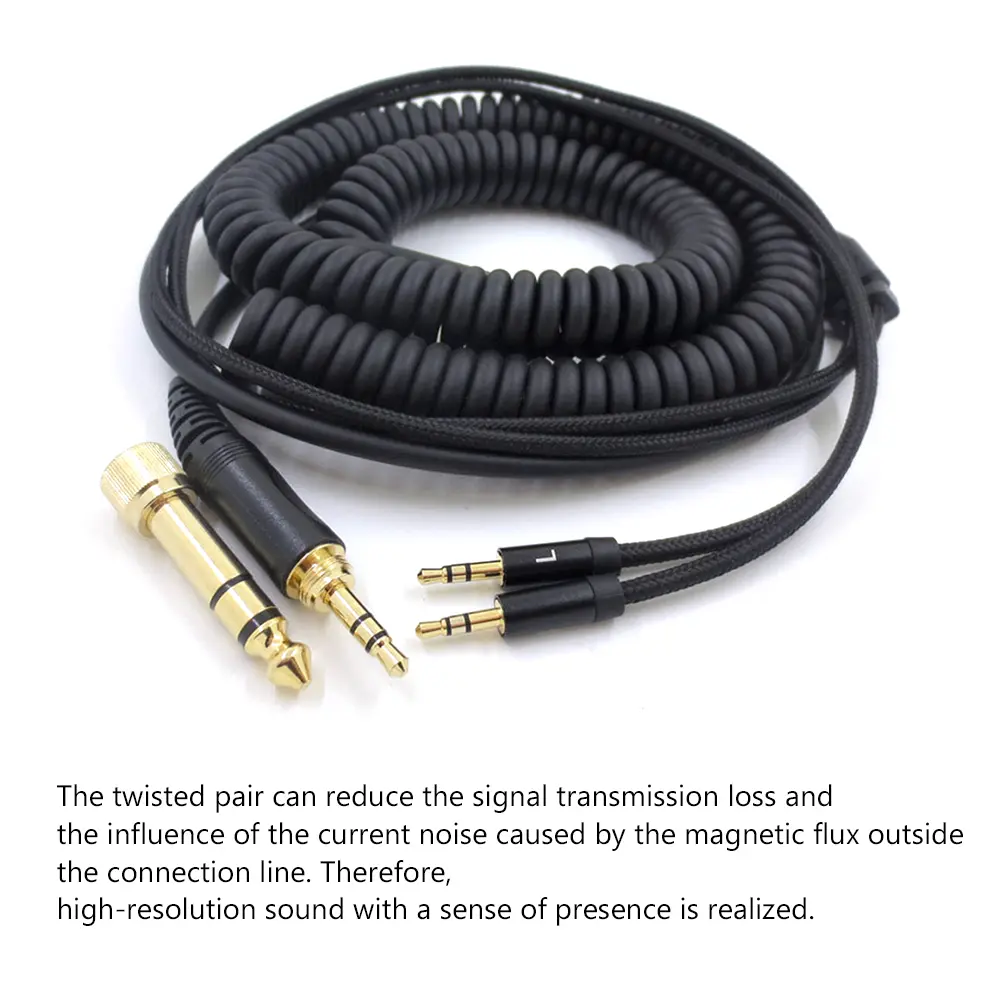 Audio Headset Spring Cable for Hifiman HE400S/HE-400I/HE560/HE-350/HE1000 Cords