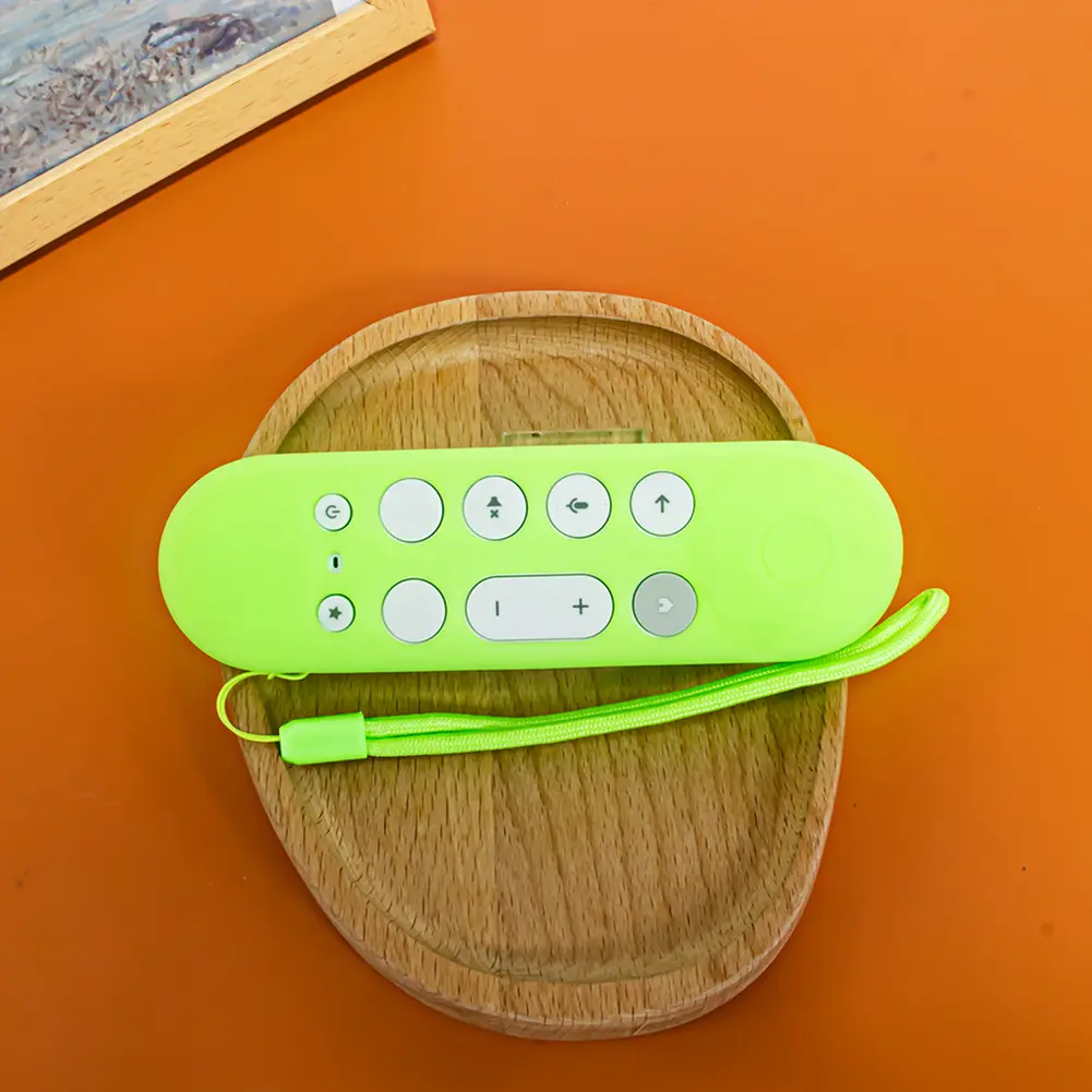 Silicone Remote Case Protective Cover Anti-Slip Remote Protective Case with Lanyard for Google TV Streamer 4K Voice Remote Cover