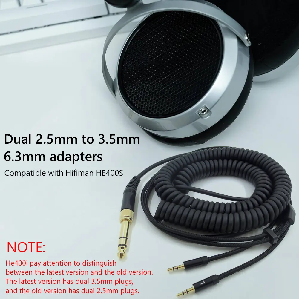 Audio Headset Spring Cable for Hifiman HE400S/HE-400I/HE560/HE-350/HE1000 Cords