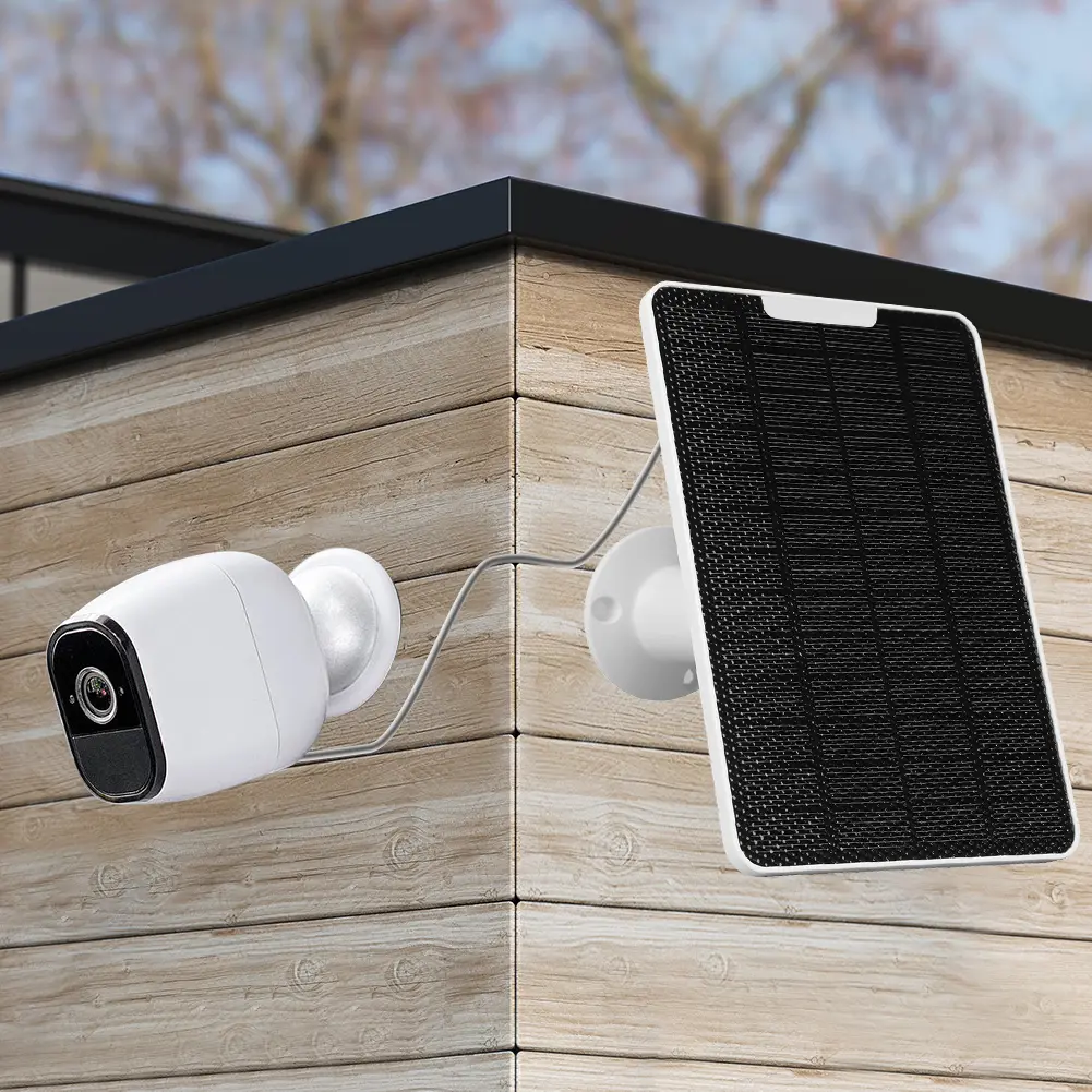 10W Solar Panel Charger with Charging Cable Portable Solar Panel Wall Mount IP65 Waterproof for Wireless Outdoor Security Camera