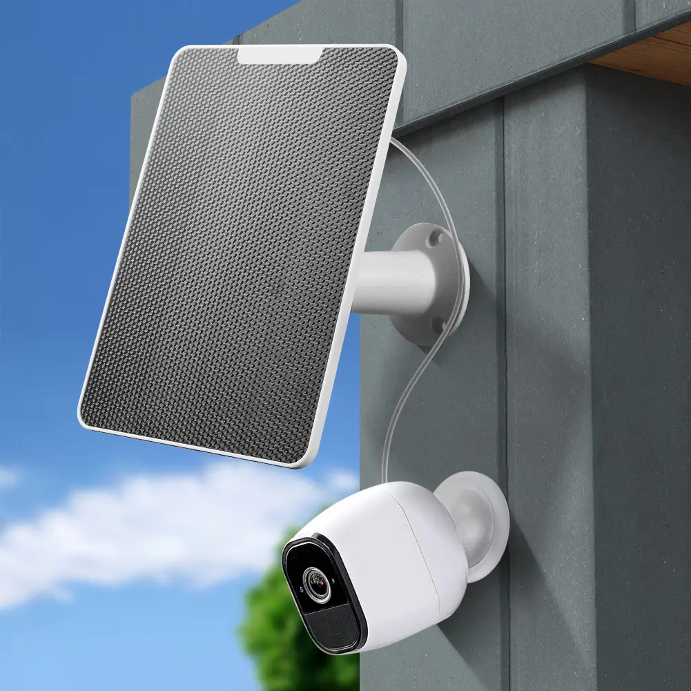 10W Solar Panel Charger with Charging Cable Portable Solar Panel Wall Mount IP65 Waterproof for Wireless Outdoor Security Camera