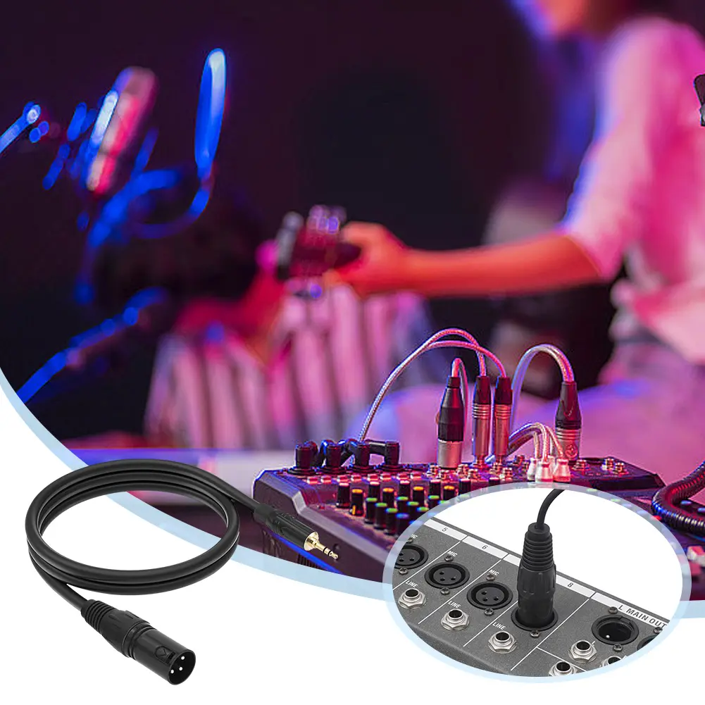 3.5mm To 3-Pin XLR Cable Male To Male XLR To 3.5mm Cable Mini Jack 1/8 Inch To XLR Male Adapter for Speaker Mixer