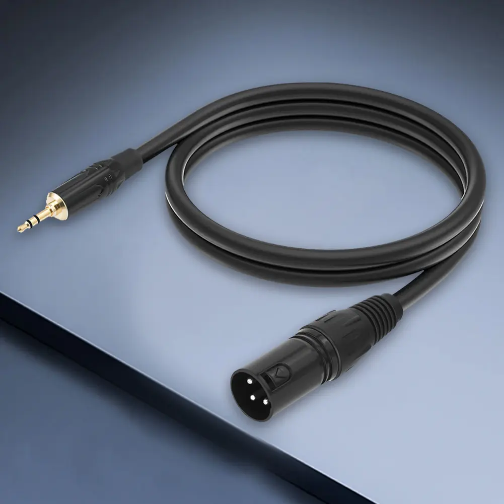 3.5mm To 3-Pin XLR Cable Male To Male XLR To 3.5mm Cable Mini Jack 1/8 Inch To XLR Male Adapter for Speaker Mixer