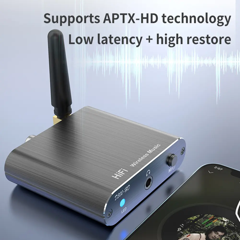 HIFI Receiver Adapter with 3.5mm Aux Audio Receiver Transmitter Toslink/Coaxial Output Bluetooth-compatible for Computer TV Car