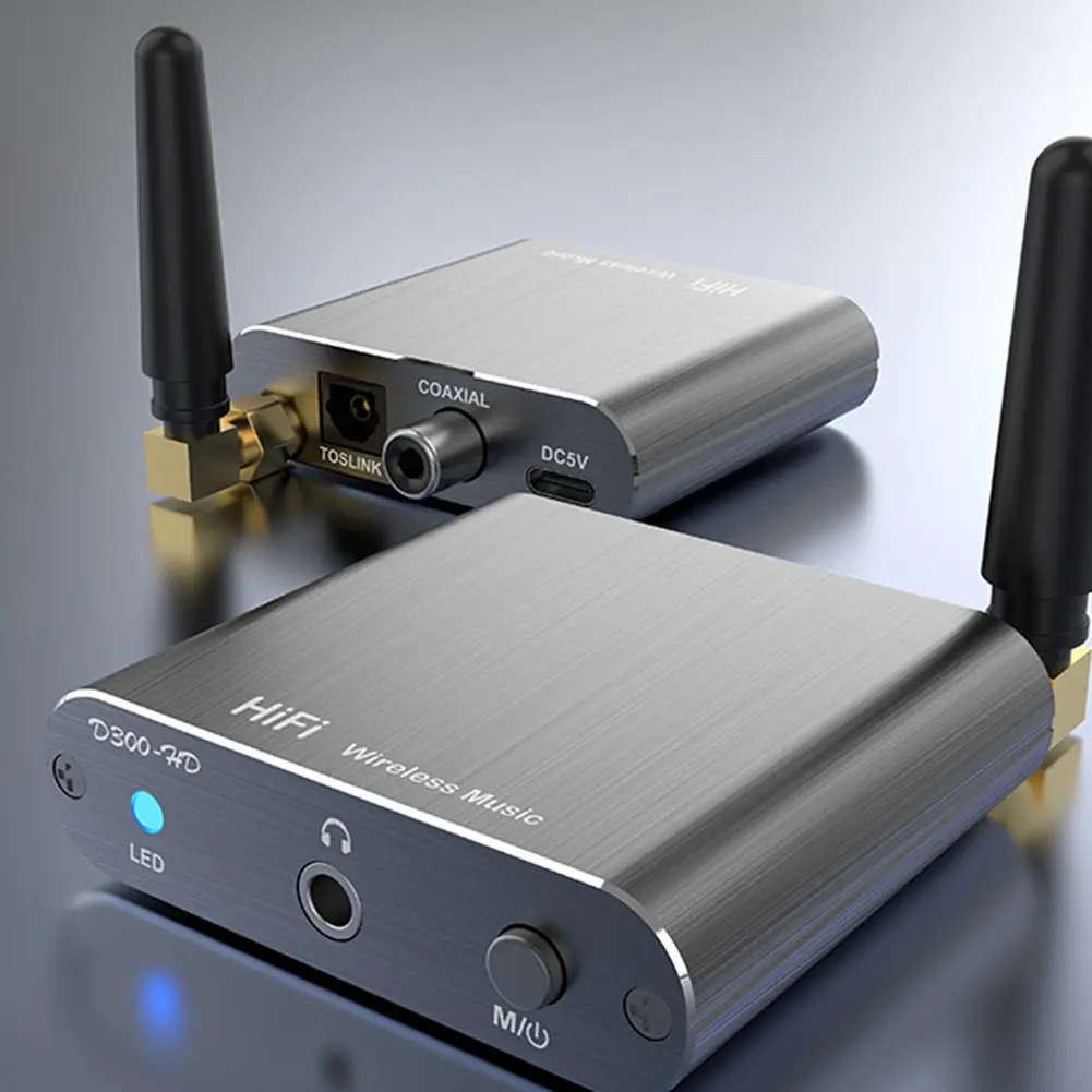 HIFI Receiver Adapter with 3.5mm Aux Audio Receiver Transmitter Toslink/Coaxial Output Bluetooth-compatible for Computer TV Car