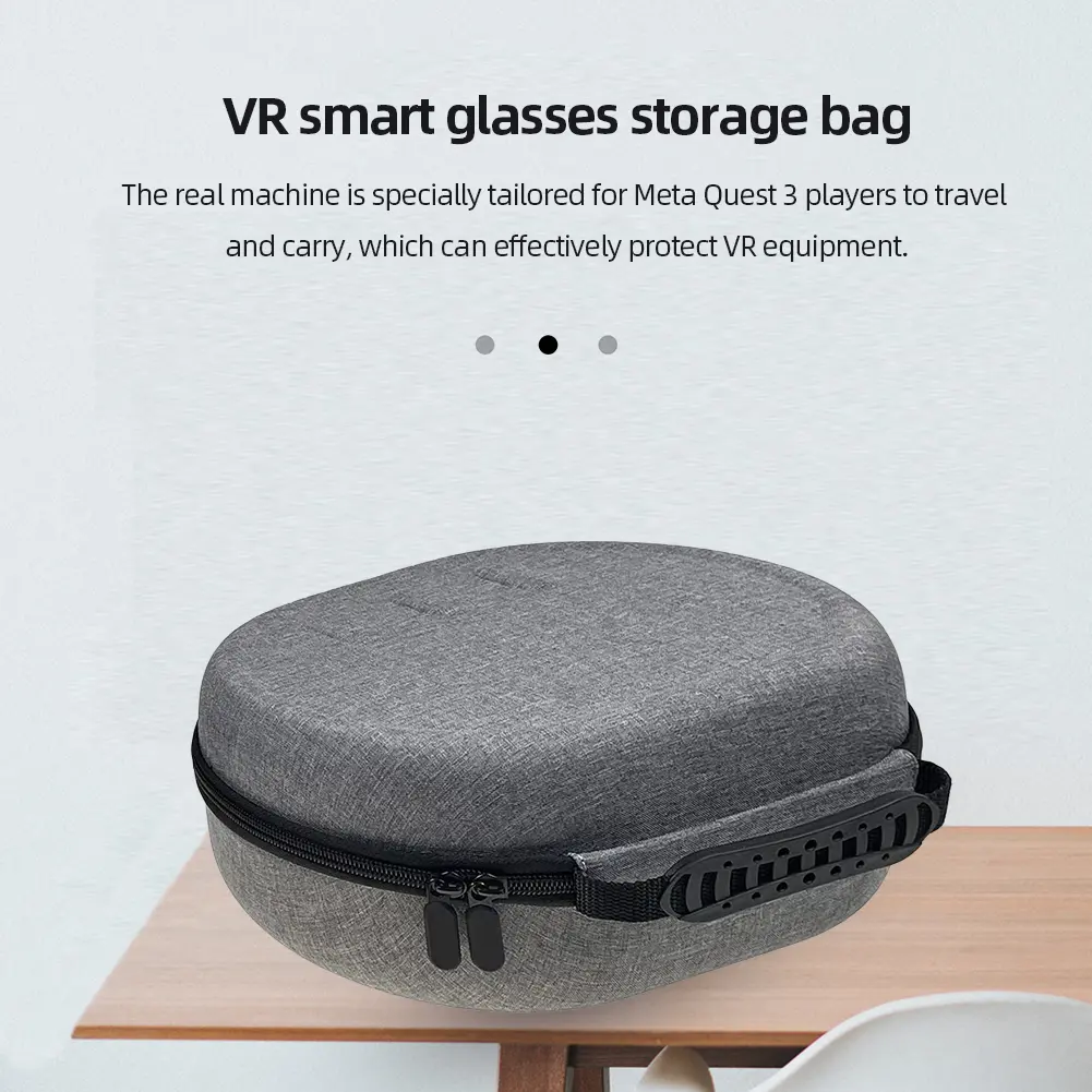 EVA Travel Carrying Case Shockproof Hard Shell Case with Mesh Pocket Partitioned Storage for Meta Quest 3 VR Headset Controller
