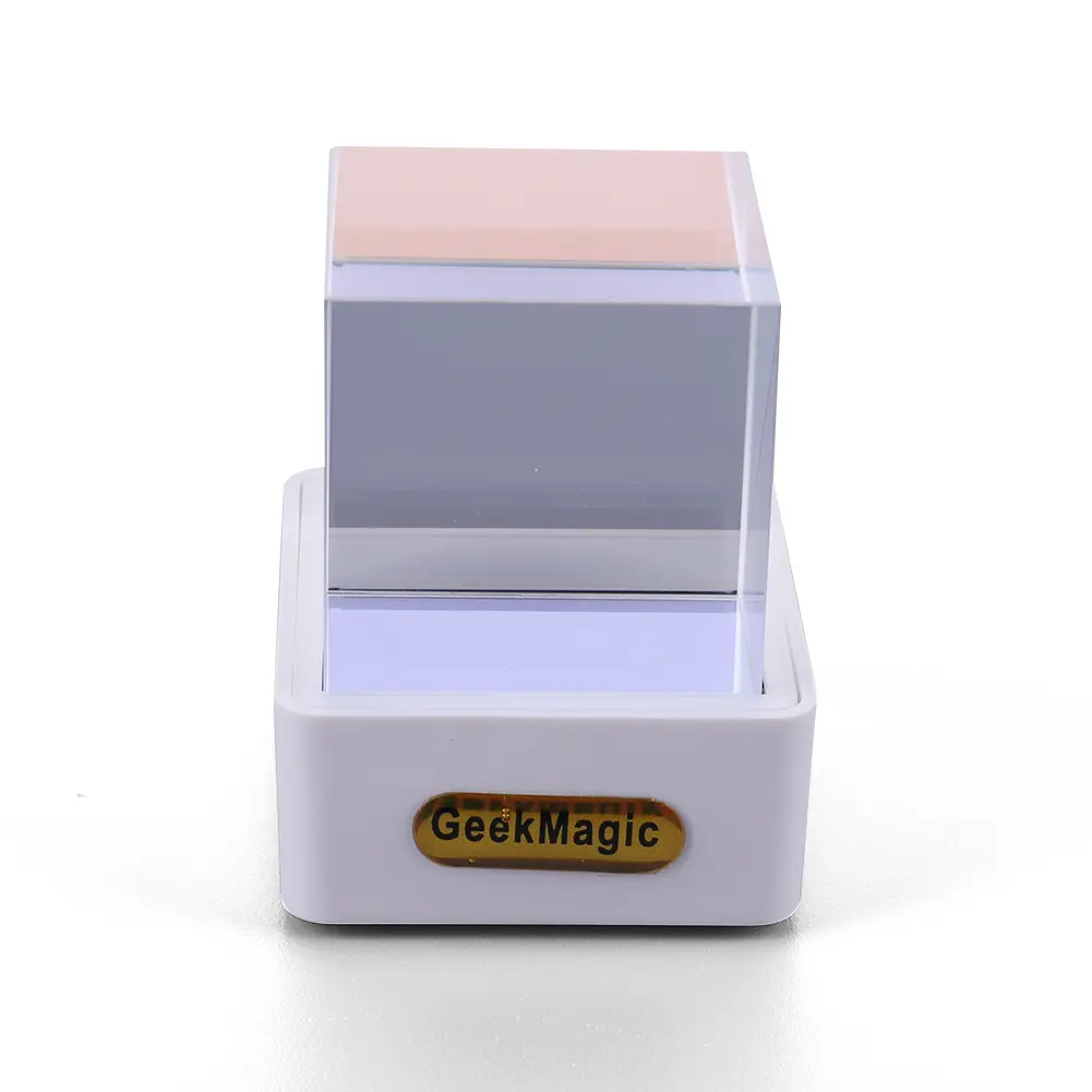 Crystal Cube Photo Display Holographic Desktop Smart Weather Station Desktop Digital WiFi Clock with GIF Animations for Home