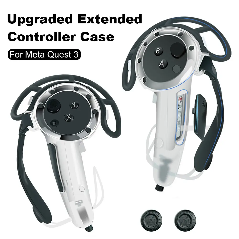 Protective Accessory Set Anti-Collision Bumper Shelf Joystick Covers with Adjustable Straps for Meta/Oculus Quest 3 Controller