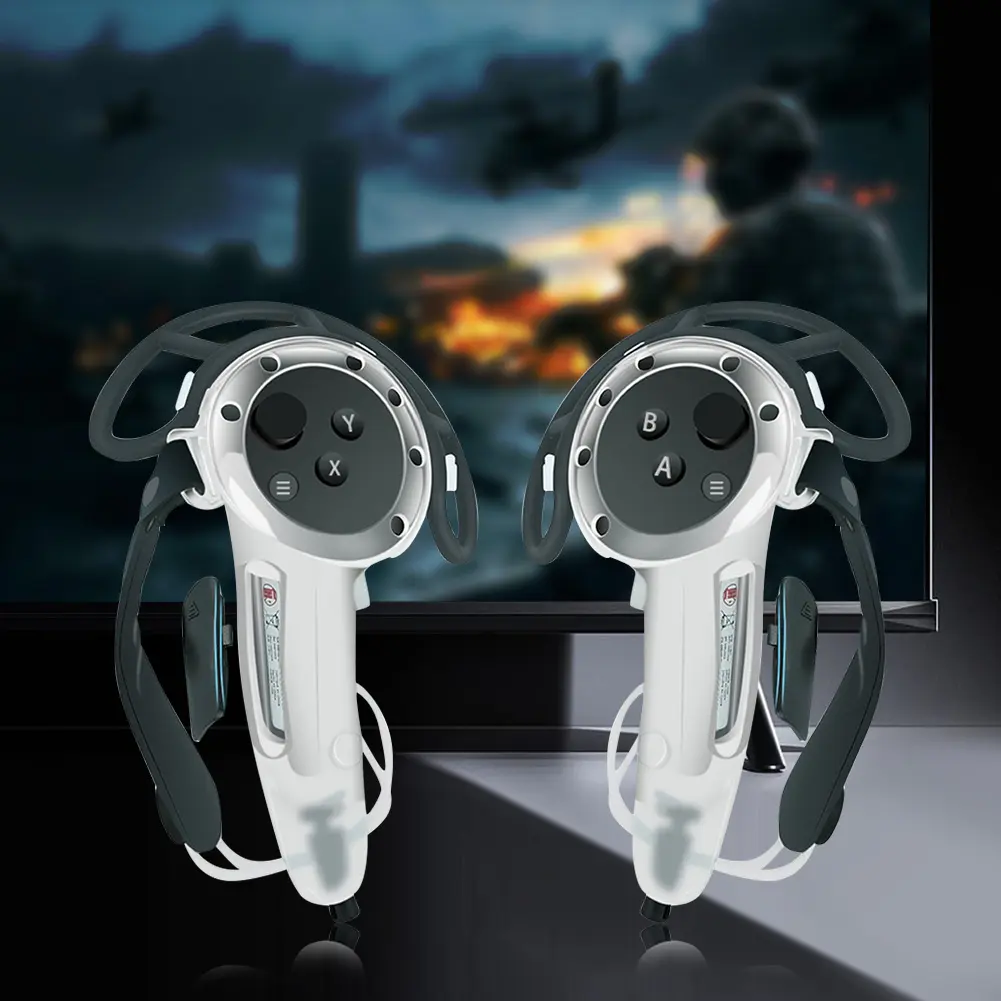 Protective Accessory Set Anti-Collision Bumper Shelf Joystick Covers with Adjustable Straps for Meta/Oculus Quest 3 Controller