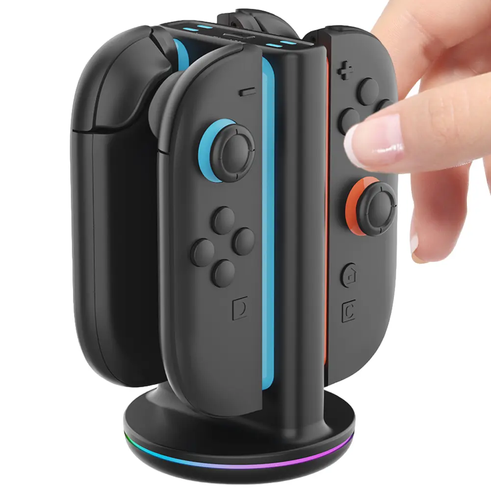 Controller Charger 4 in 1 Magnetic Controller Charger Stand Station with Lights Magnetic Charger Station for Nintendo Switch2