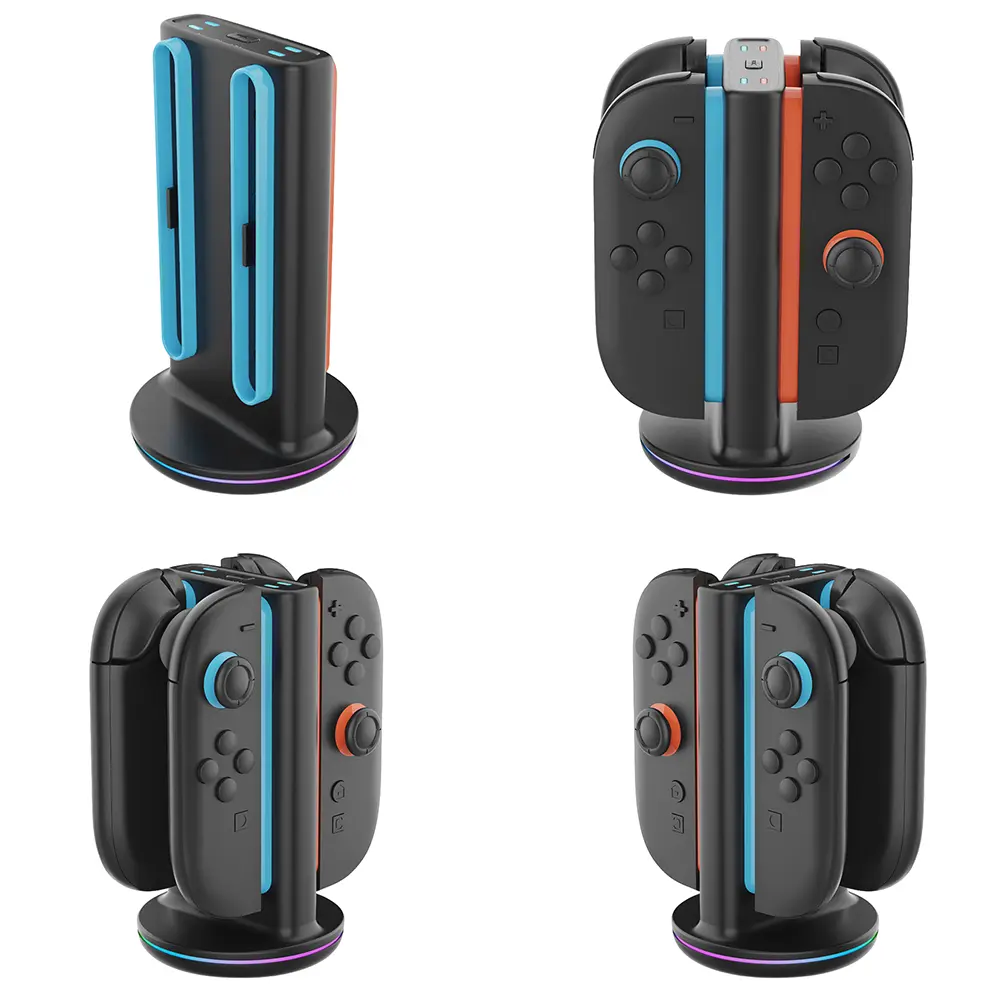 Controller Charger 4 in 1 Magnetic Controller Charger Stand Station with Lights Magnetic Charger Station for Nintendo Switch2
