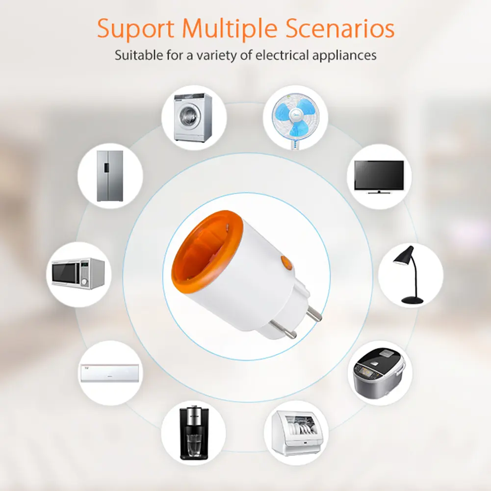 Tuya EU Smart Socket 16A Zigbee 3.0 Smart Plug Socket Outlet with Power Monitoring Work with Alexa Google Assistant