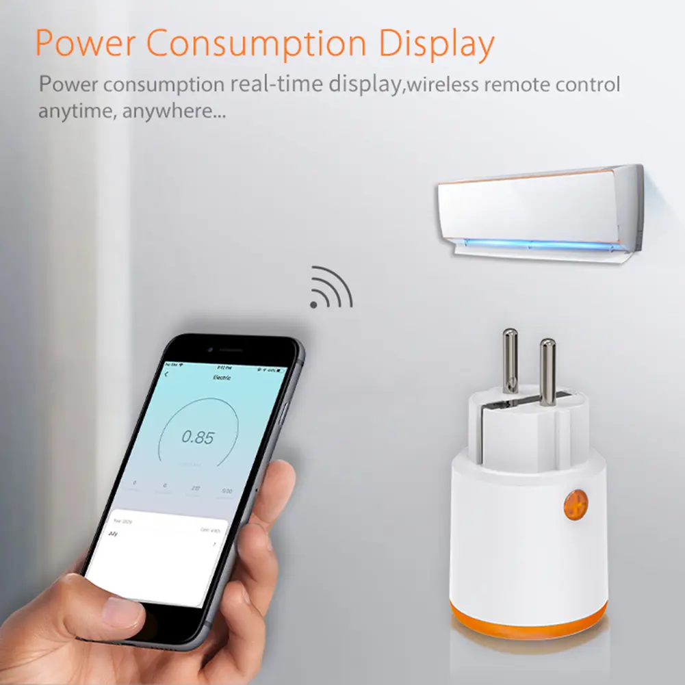 Tuya EU Smart Socket 16A Zigbee 3.0 Smart Plug Socket Outlet with Power Monitoring Work with Alexa Google Assistant