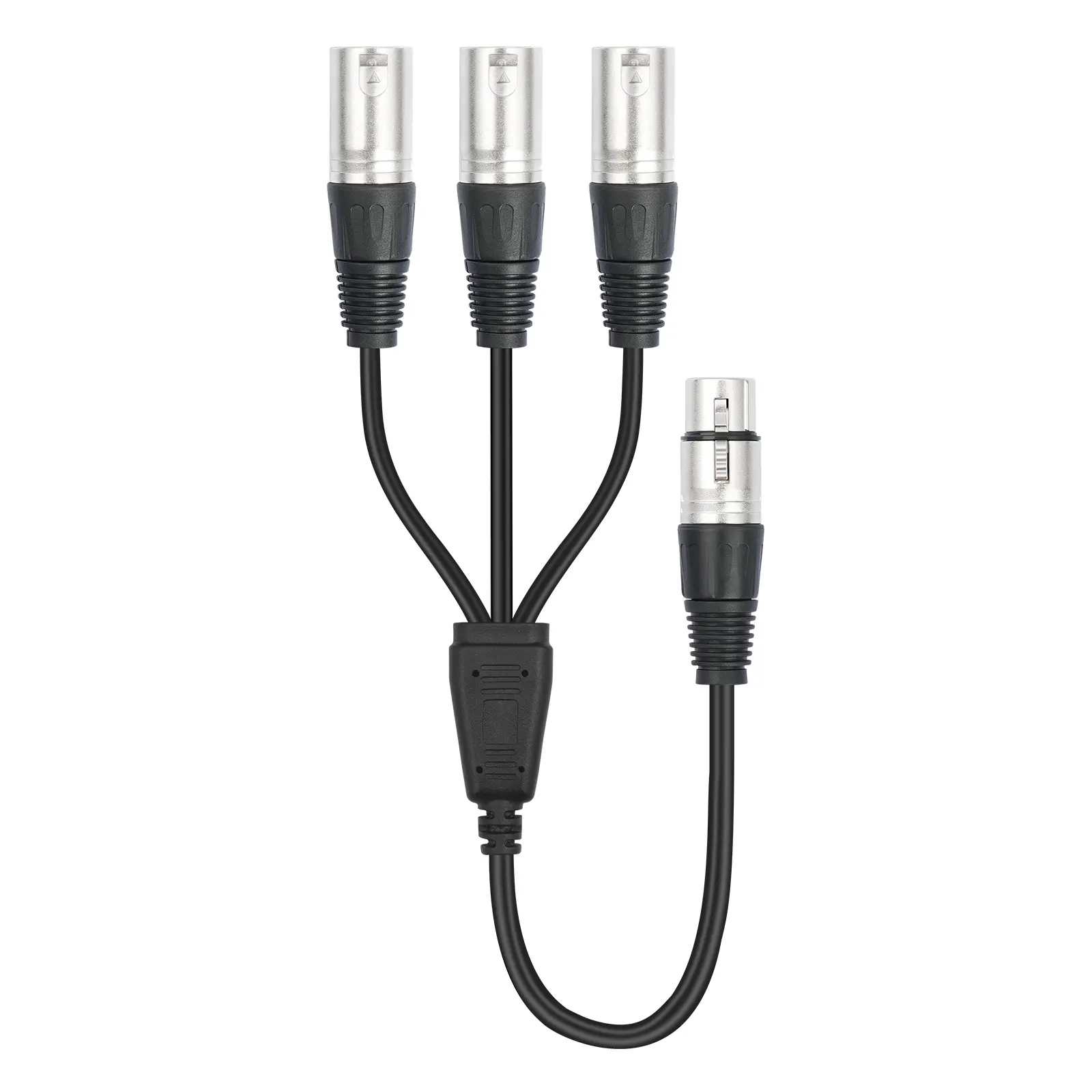 3Pin Y Splitter Cable Female To 3 Male XLR Splitter Foil+Braided Shielded Audio Cable Adaptor for Mixer Microphone Amplifier