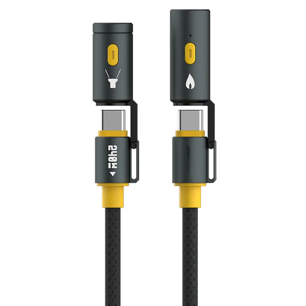 240W Braided USB C Cable with Lighter & LED Lighting Fast Phone Charging Cord for iPhone 16 Pro Max/Pad/Phones/Tablets/Laptop