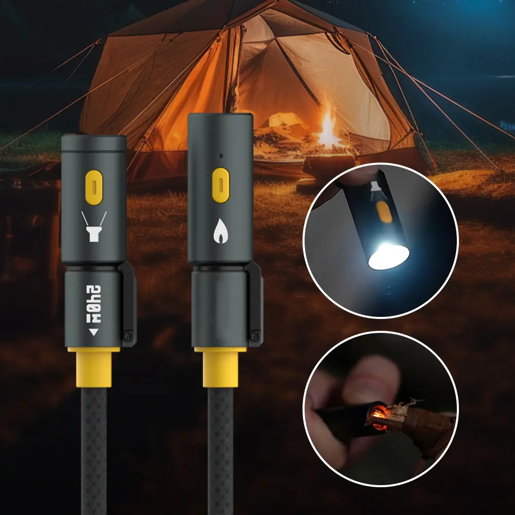 240W Braided USB C Cable with Lighter & LED Lighting Fast Phone Charging Cord for iPhone 16 Pro Max/Pad/Phones/Tablets/Laptop