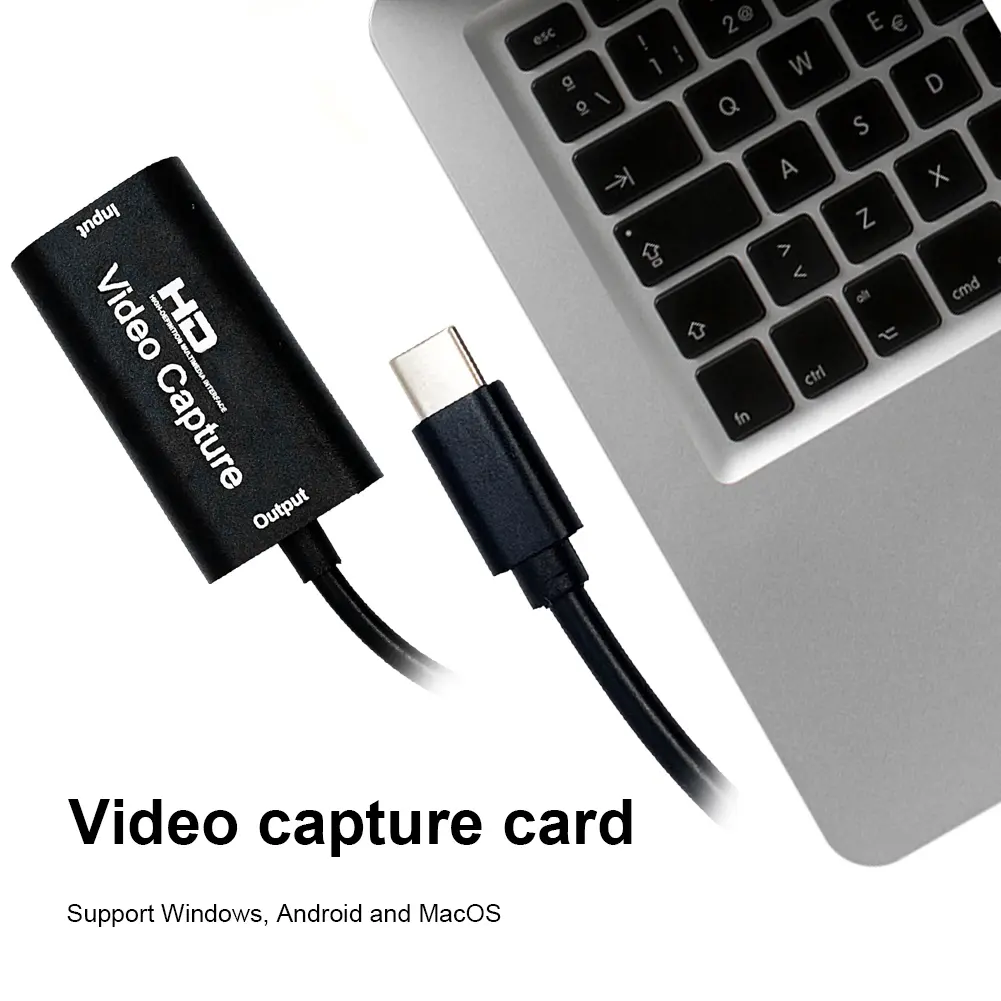 4K 1080P Video Converter Type-C USB 2.0 Audio Video Capture Card HDMI-compatible Video Game Grabber Recording for Computer Phone