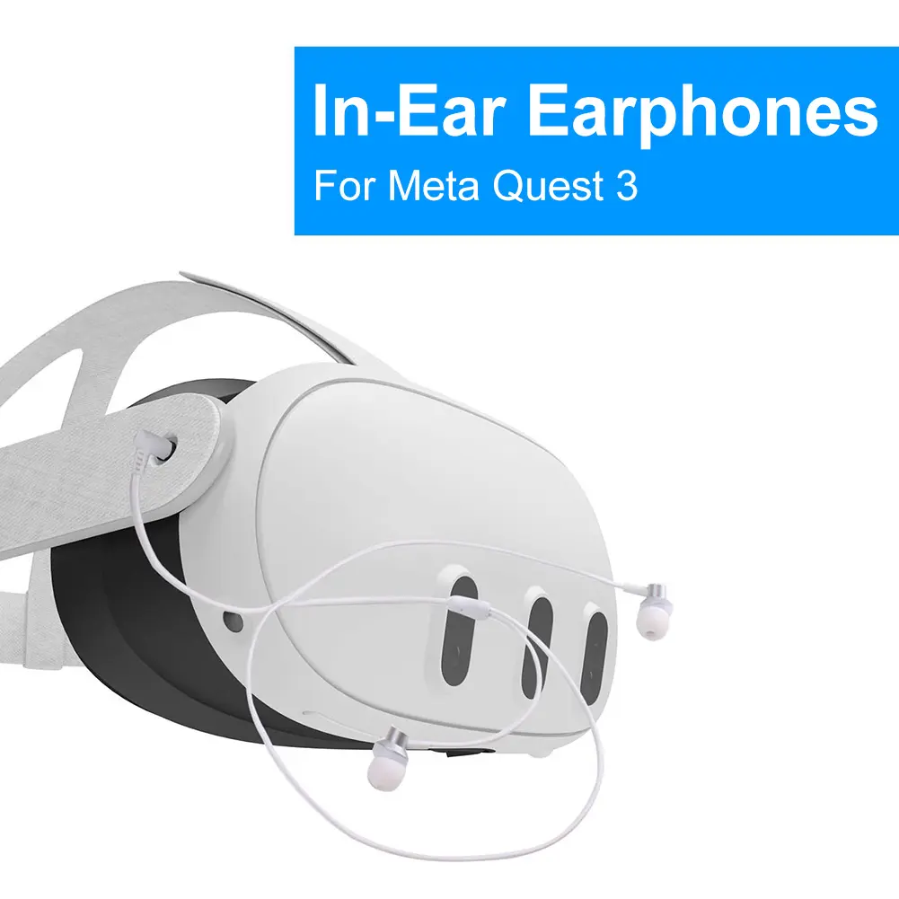 In-Ear Earphones Comfortable Noise Isolating Earphones Immersive Sound Ergonomic Earphones 3.5mm AUX for Meta Quest 3 VR Headset