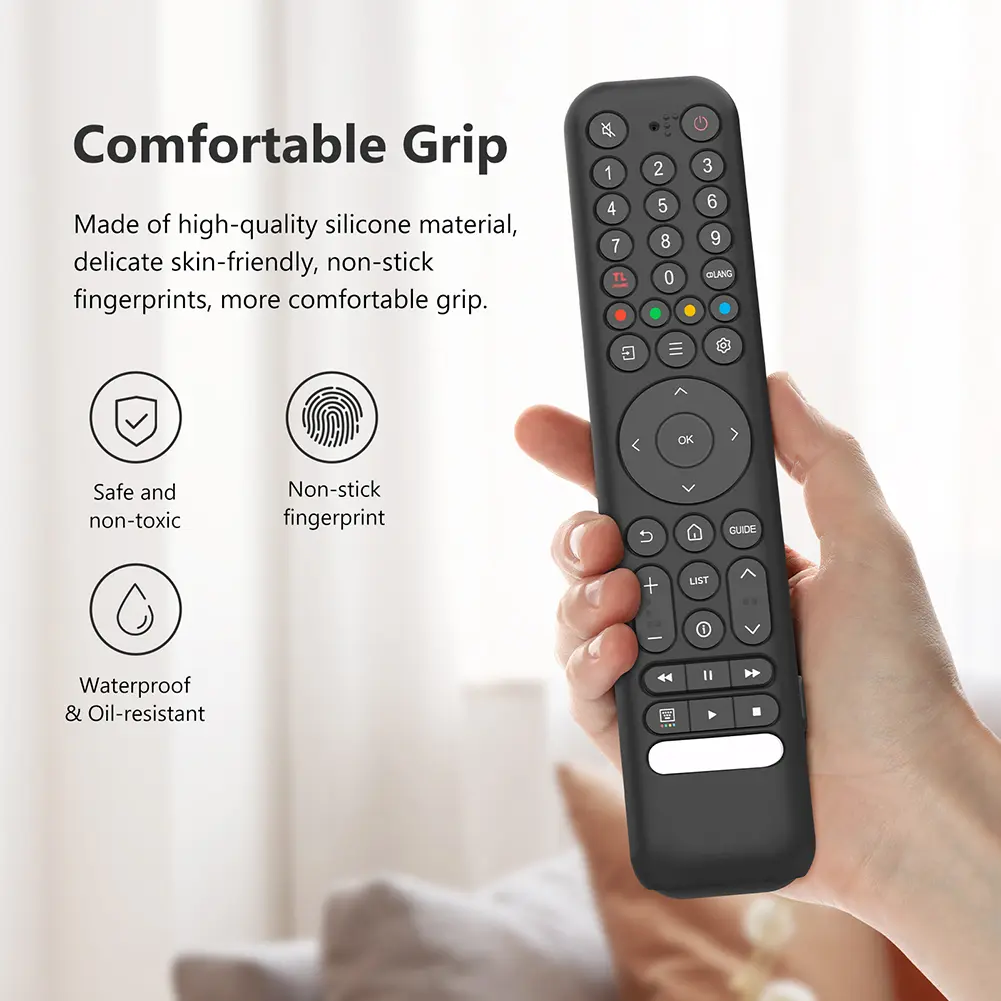 Silicone Remote Case for TCL RC716/RC833 GUB1 Protective Controller Sleeve Skin Anti-Slip Silicone Sleeve Anti-Drop with Lanyard