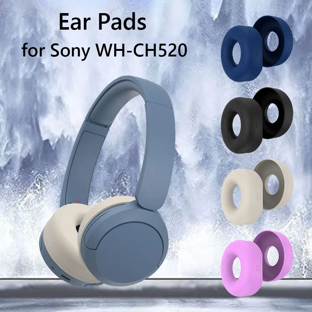 1 Pairs Silicone Headphone Earpads Waterproof Headset Ear Pad Dirt Resistant Earpads Case Washable Replacement for Sony WH-CH520