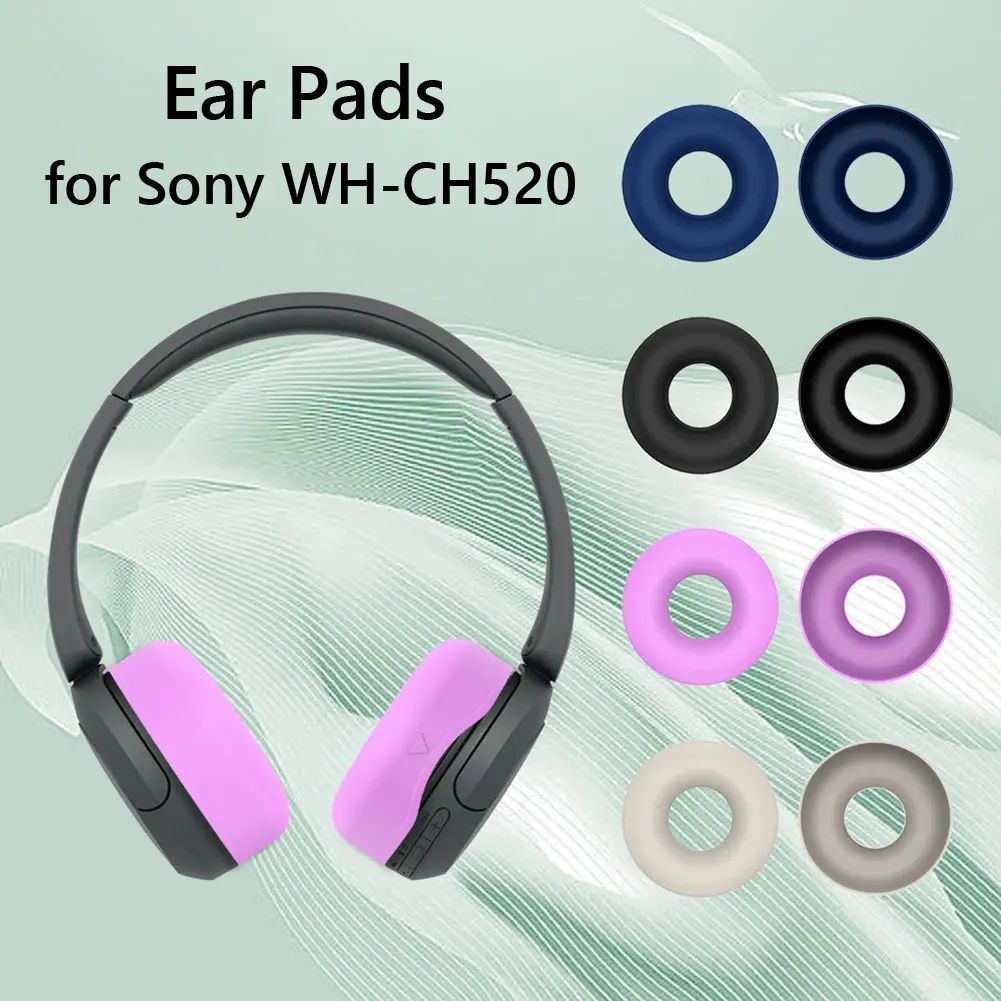 1 Pairs Silicone Headphone Earpads Waterproof Headset Ear Pad Dirt Resistant Earpads Case Washable Replacement for Sony WH-CH520