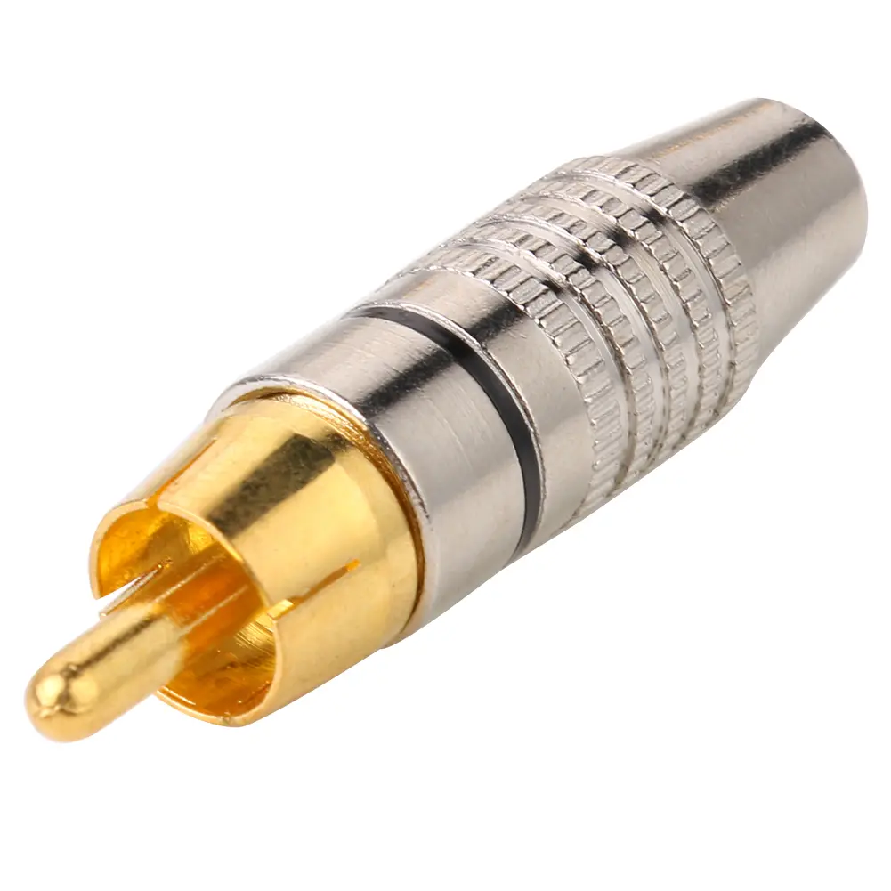 10pcs Audio Video Plug Professional DIY RCA Speaker Adapter Plug Copper Accessories for DIY Audio Video Cable