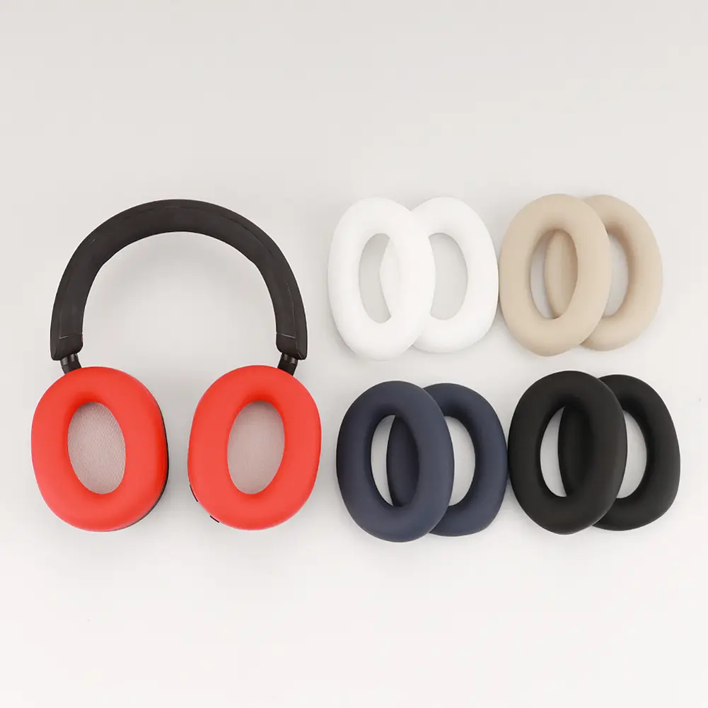 2pcs Silicone Earpad Covers Headphone Cushion Covers Replacement Sweat-Proof Noise Reduction for Sony WH-1000XM5 Headset