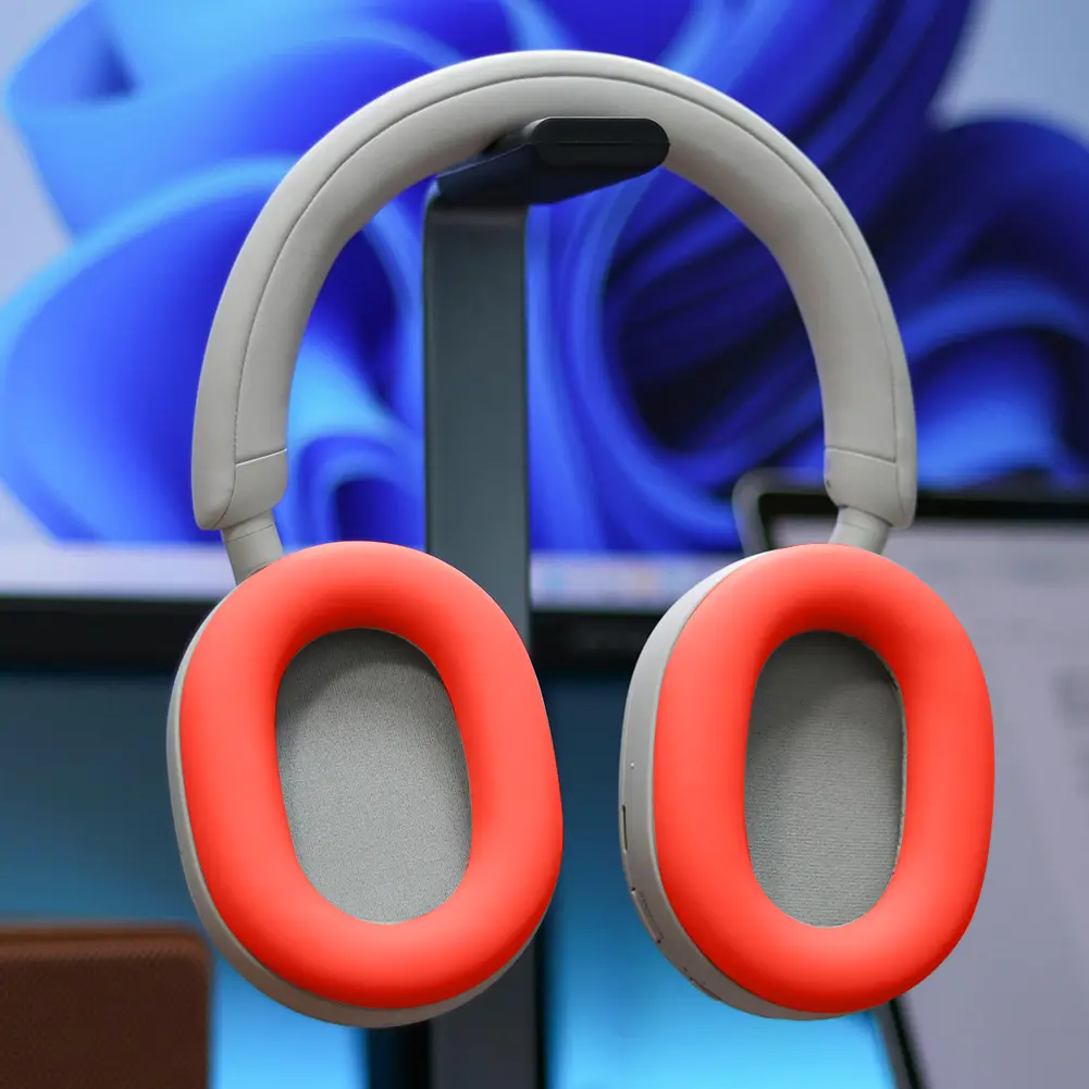 2pcs Silicone Earpad Covers Headphone Cushion Covers Replacement Sweat-Proof Noise Reduction for Sony WH-1000XM5 Headset