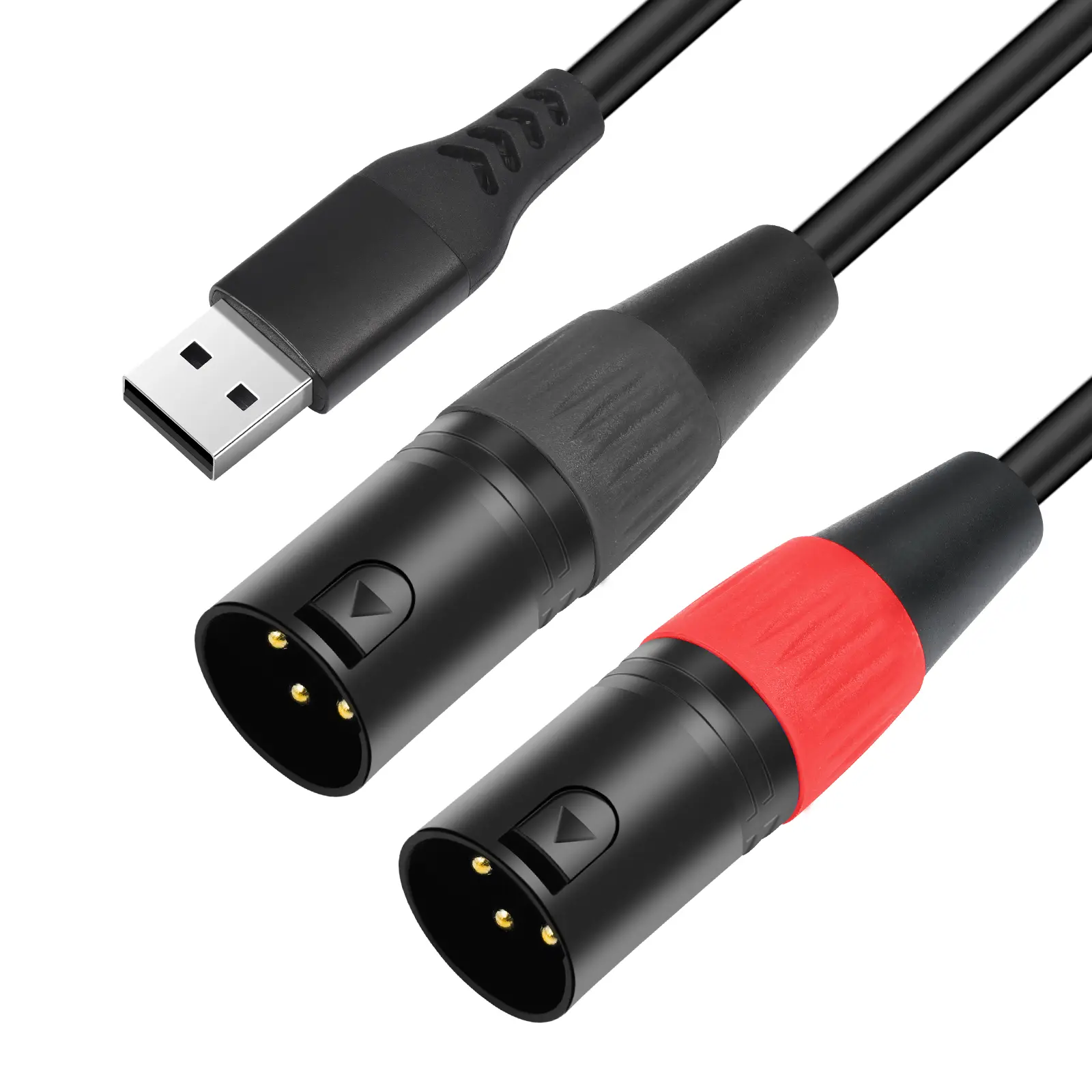 PC USB To Stereo Audio Cable Converter USB A To Dual XLR Male Audio Cable for Speaker Power Amplifier