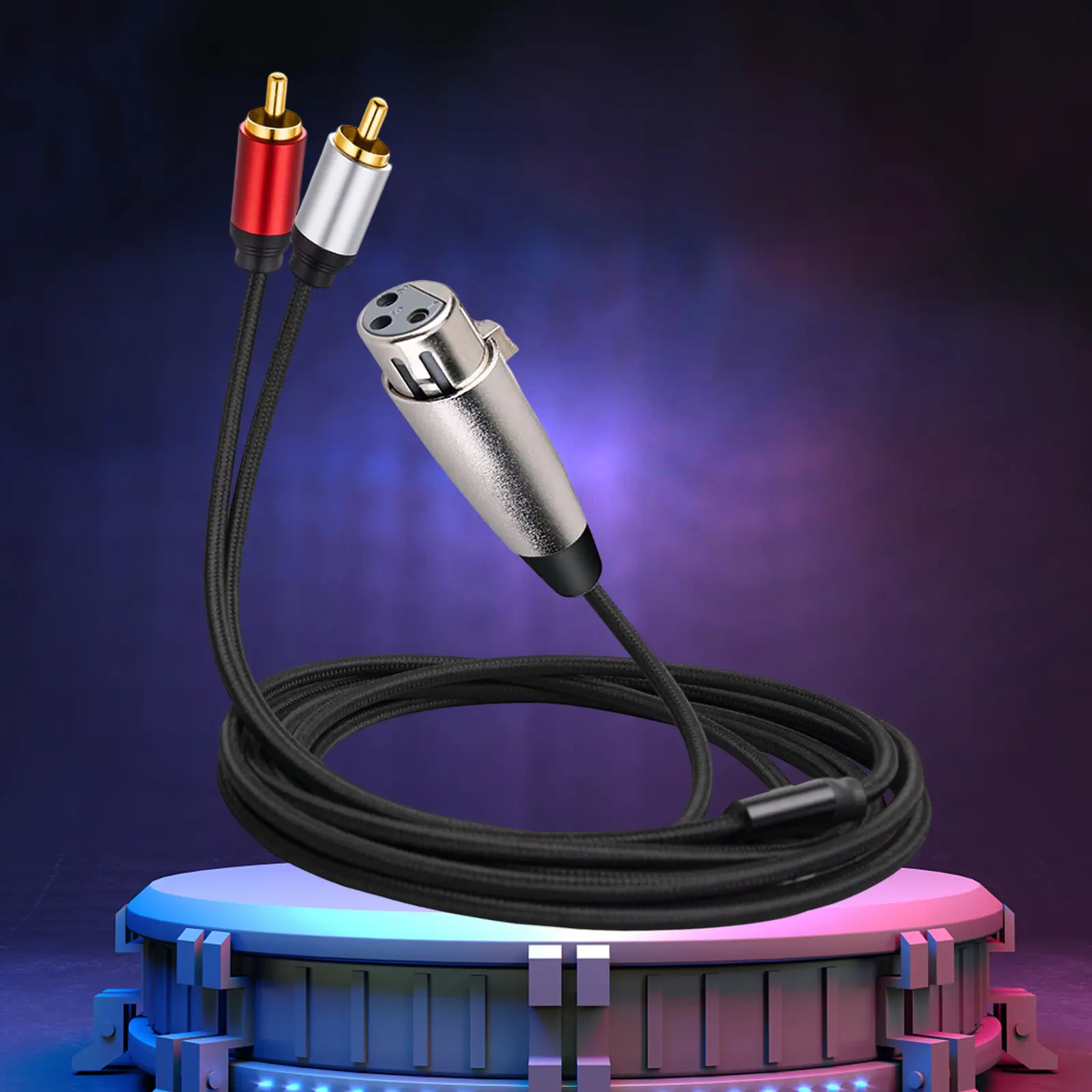 XLR To 2 RCA Cable Stereo Audio Interconnect Cable Adapter Clear Audio Signal Transmission for Headphone Amplifier Mic