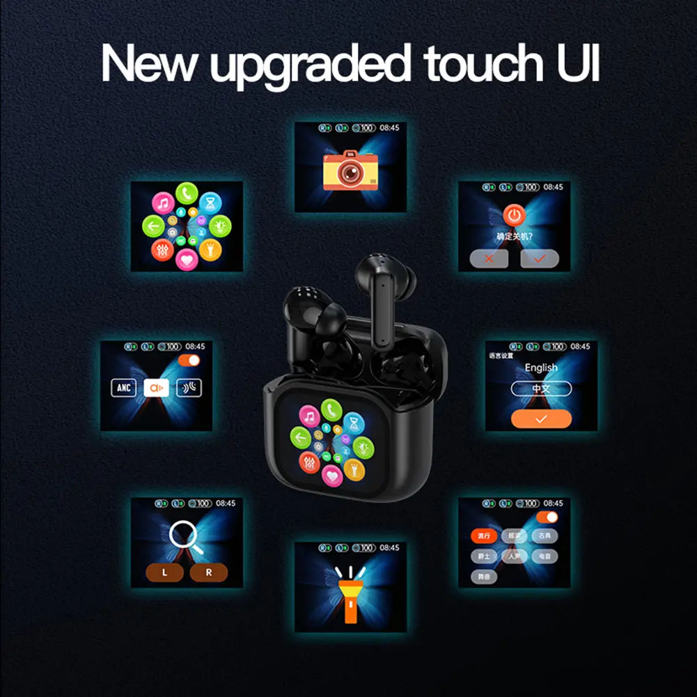 TWS Wireless Earbuds Bluetooth-Compatible 5.4 Headphones ANC ENC Noise Cancelling Bass Stereo Ear Buds With Mic for Android iOS