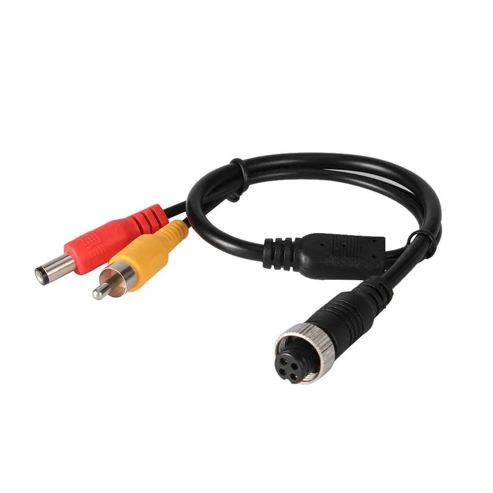 Aviation Head To RCA Male DC Male Extension Cable Adapter Wire 4Pin Extension Cable Adapter Converter Black for Camera DVR