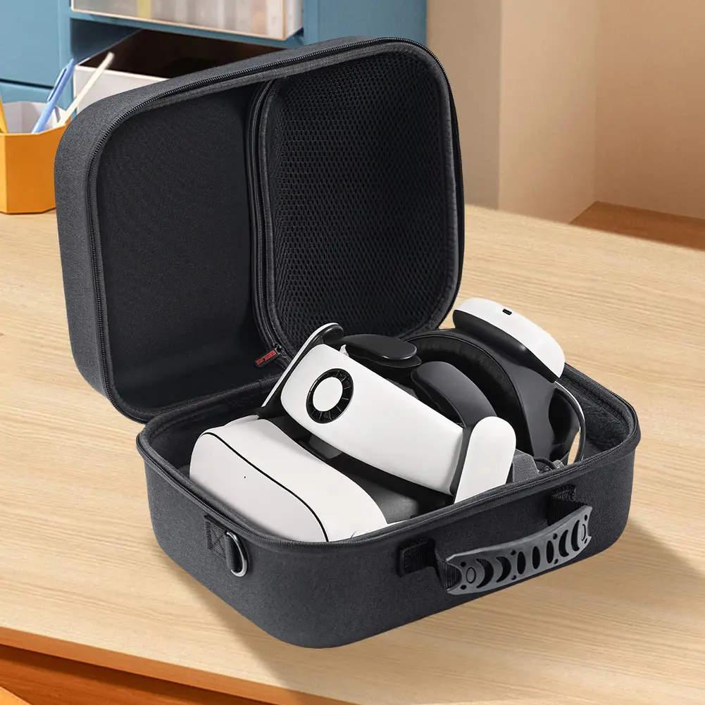 Hard Carrying Case Waterproof Gaming Headset Storage Bag Shockproof Travel Shoulder Bag for Meta Quest 3 Headset Controllers