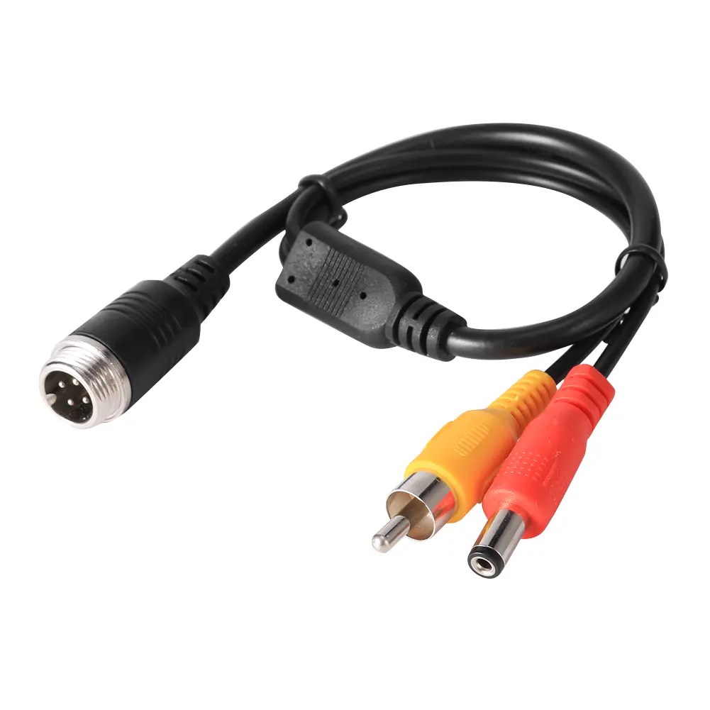 Aviation Head To RCA Male DC Male Extension Cable Adapter Wire 4Pin Extension Cable Adapter Converter Black for Camera DVR