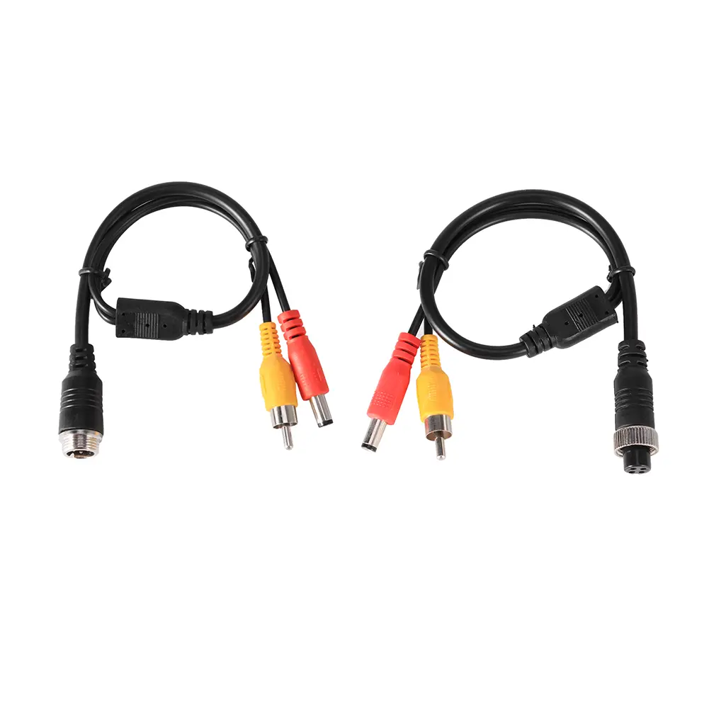 Aviation Head To RCA Male DC Male Extension Cable Adapter Wire 4Pin Extension Cable Adapter Converter Black for Camera DVR