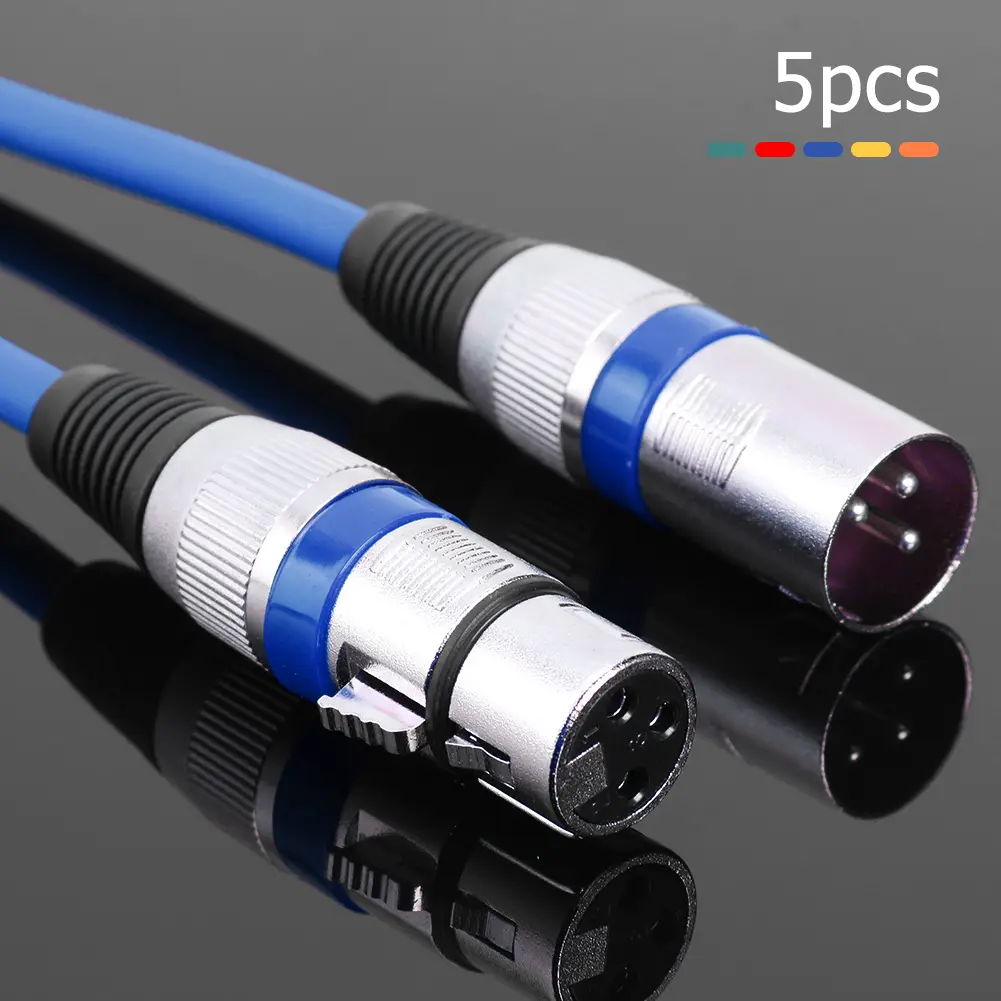 5pcs Good Transmission Effect Anti-jamming Ability Audio Zinc Alloy 3Pin XLR Male to XLR Female Balanced Cable Splitter Wire